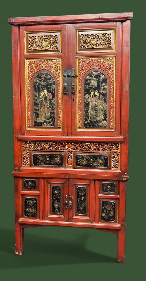 Chinese lacquered cabinet, circa 1890
