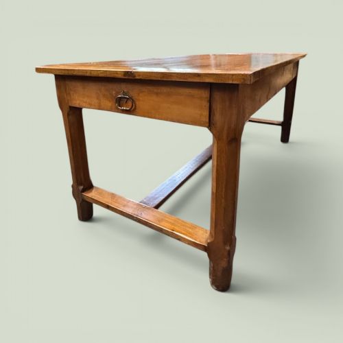 19th-century French cherrywood farmhouse table
