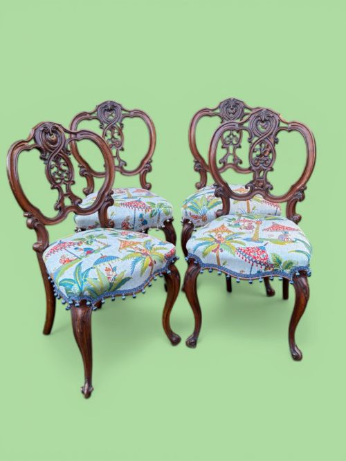 Set of four Victorian dining chairs