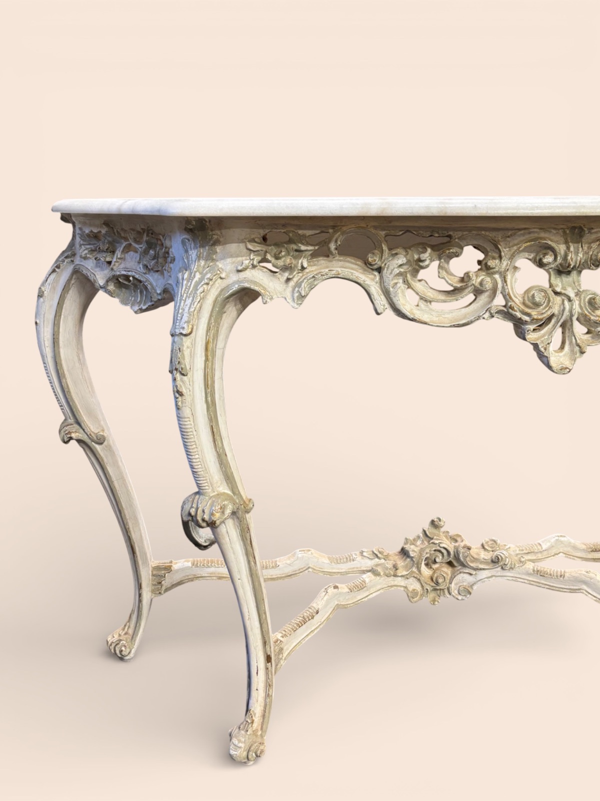 French Marble top Console Table