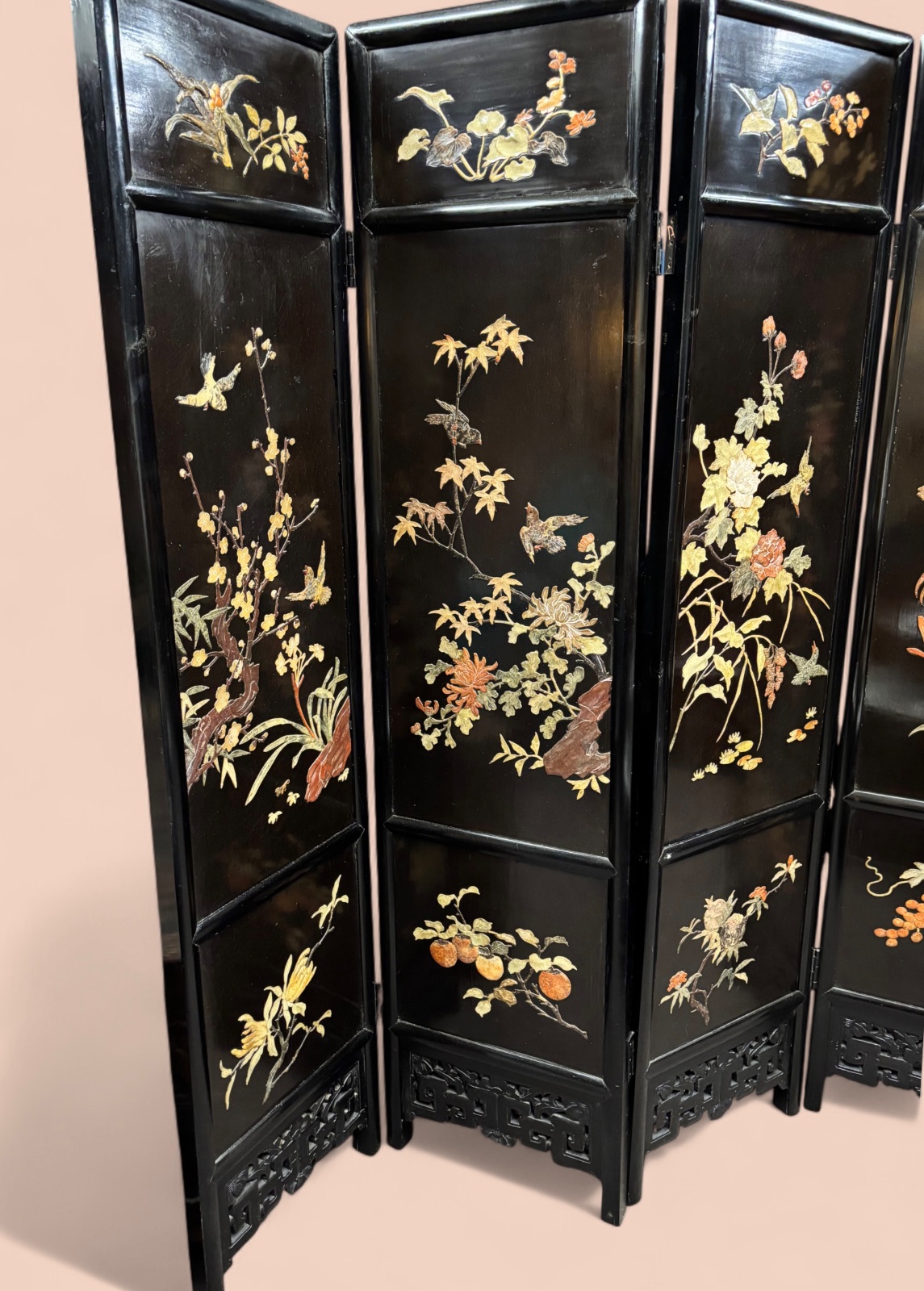 Oriental Six fold lacquered Screen