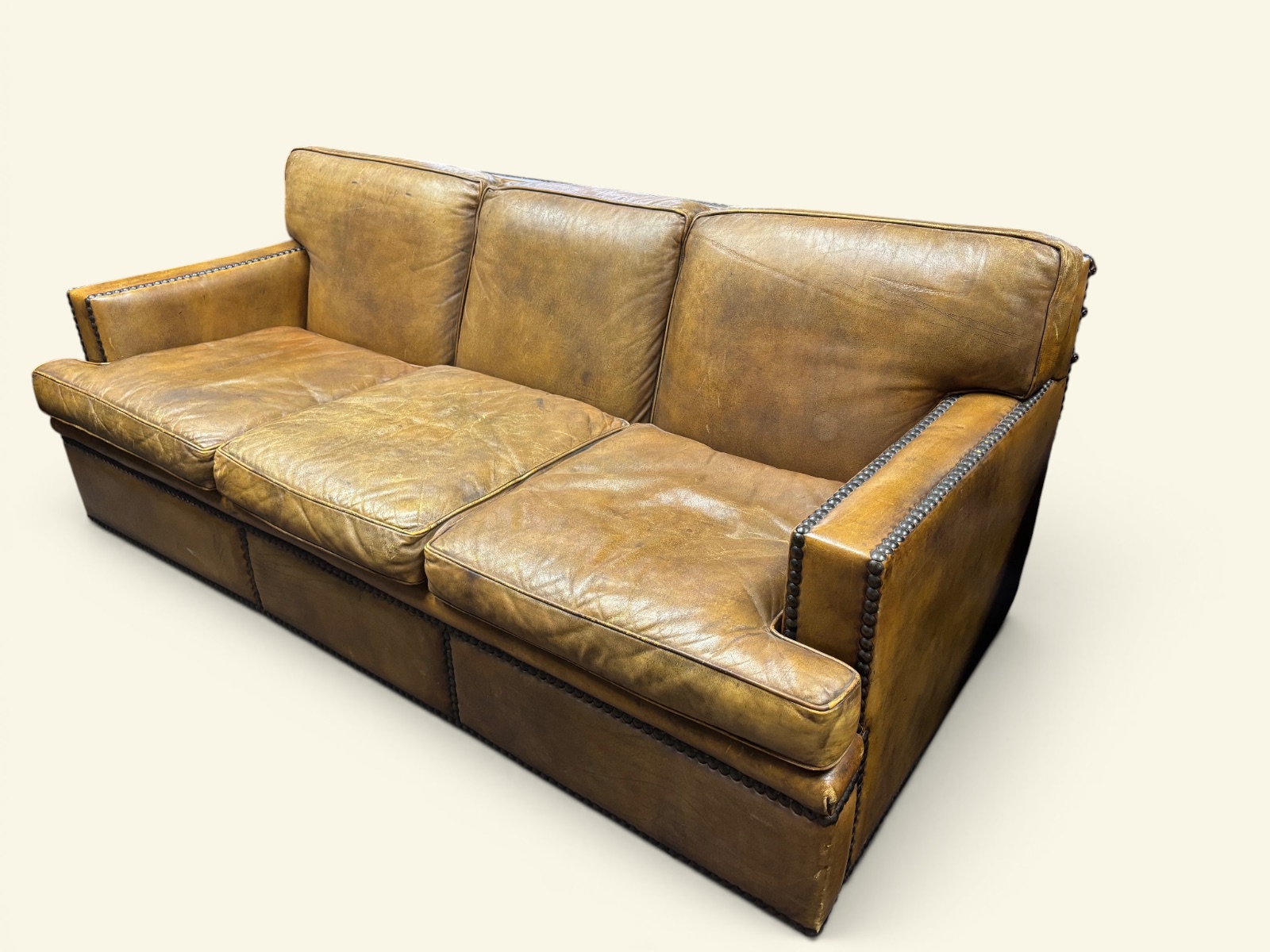 Pair of 1980's leather sofas