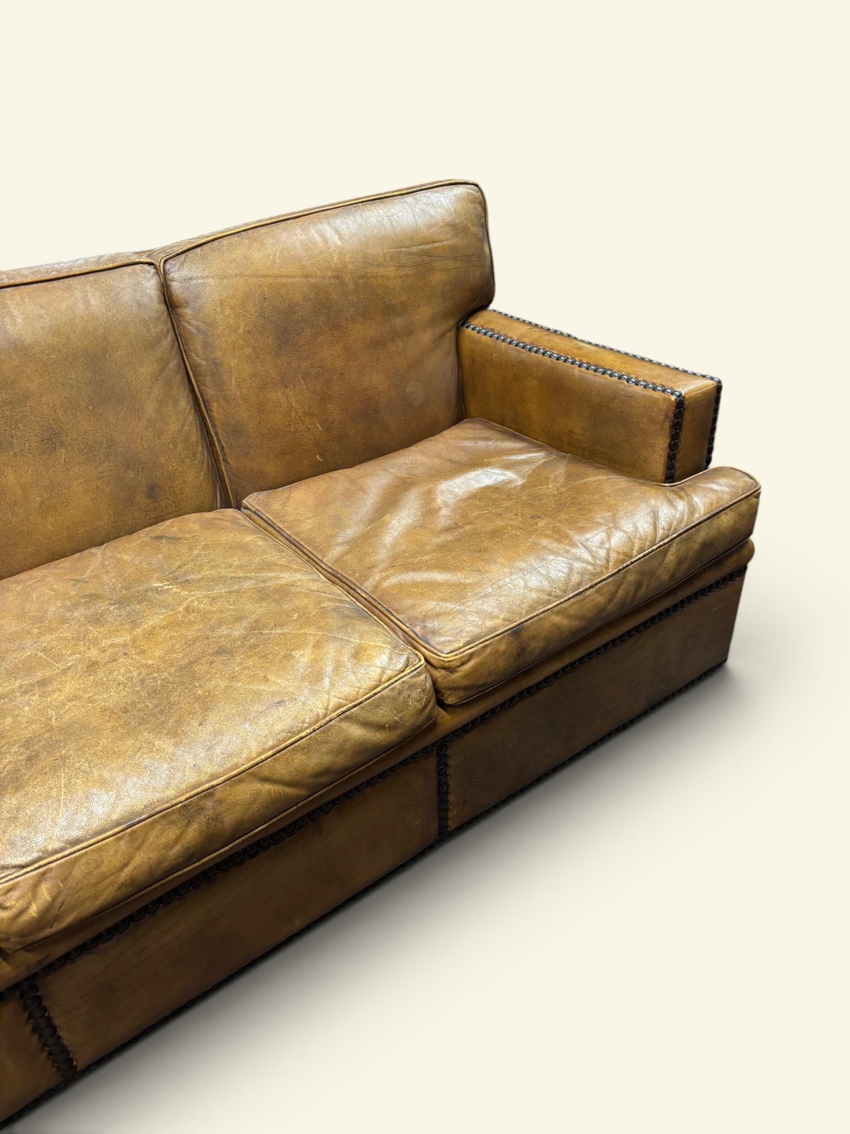 Pair of 1980's leather sofas