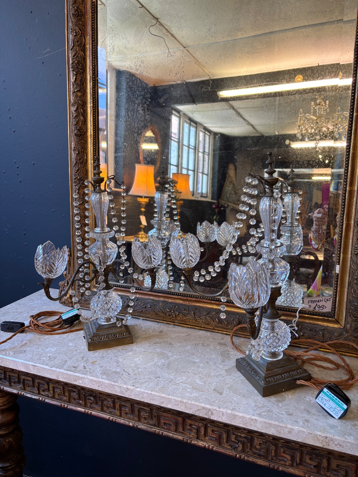 Victorian glass table lamps