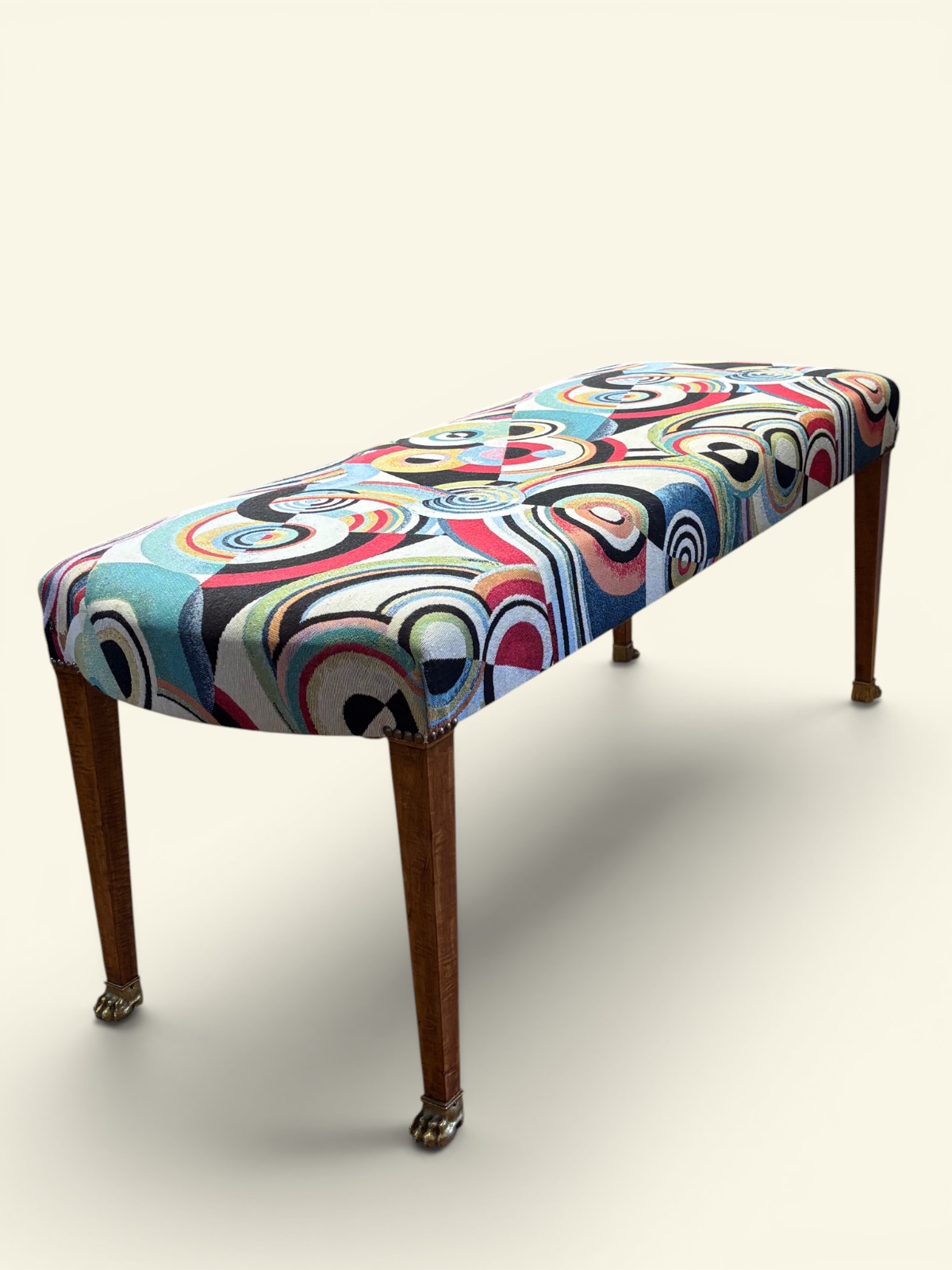 Empire‑Style Stool with Kandinsky‑Inspired Upholstery