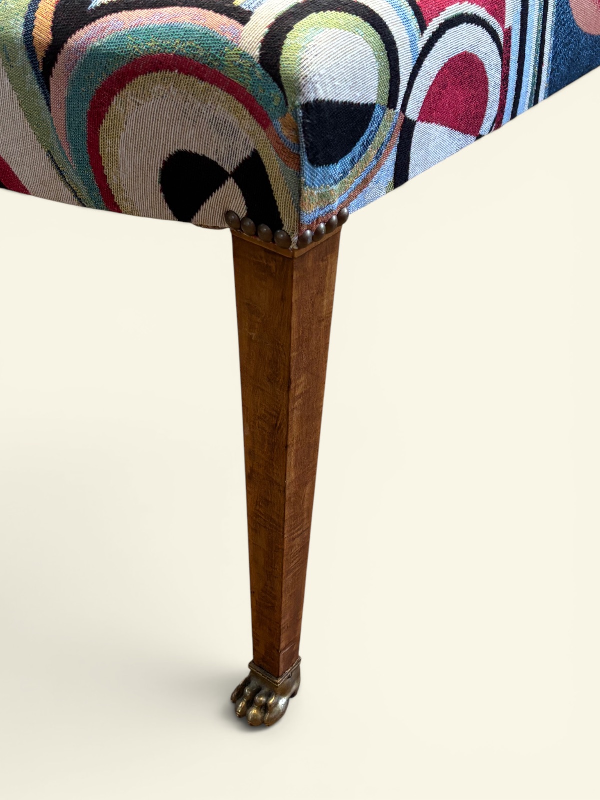 Empire‑Style Stool with Kandinsky‑Inspired Upholstery