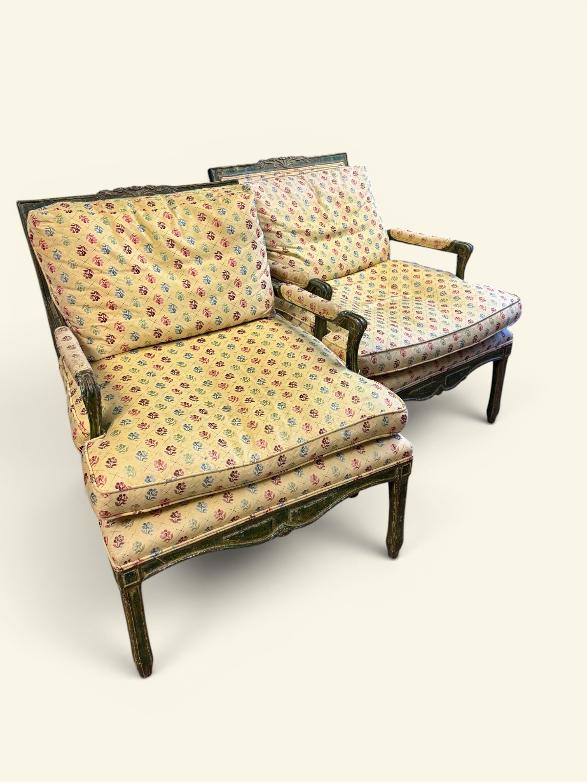 Pair of vintage painted chairs