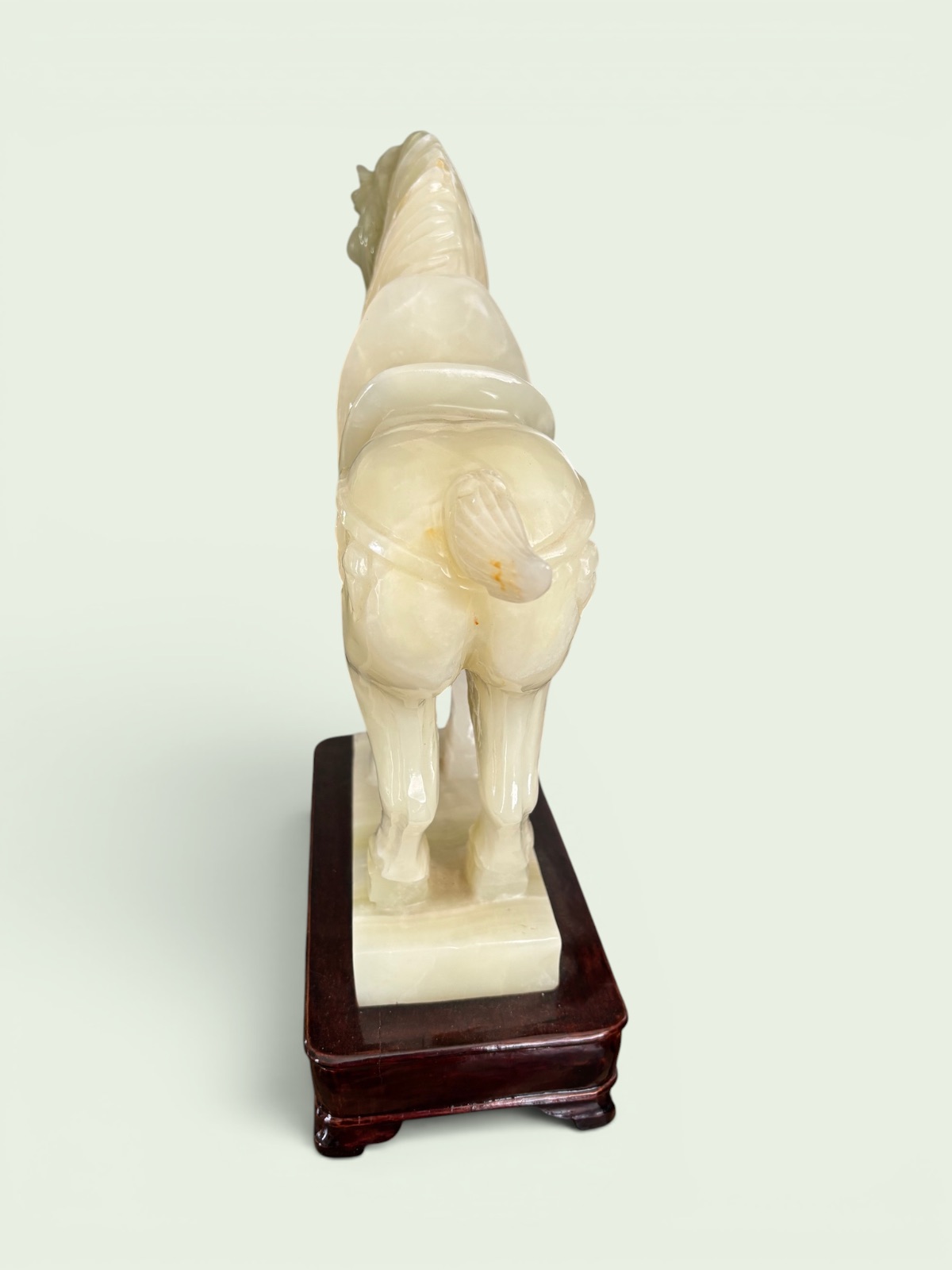 Chinese Soapstone Figure of a Horse on Plinth