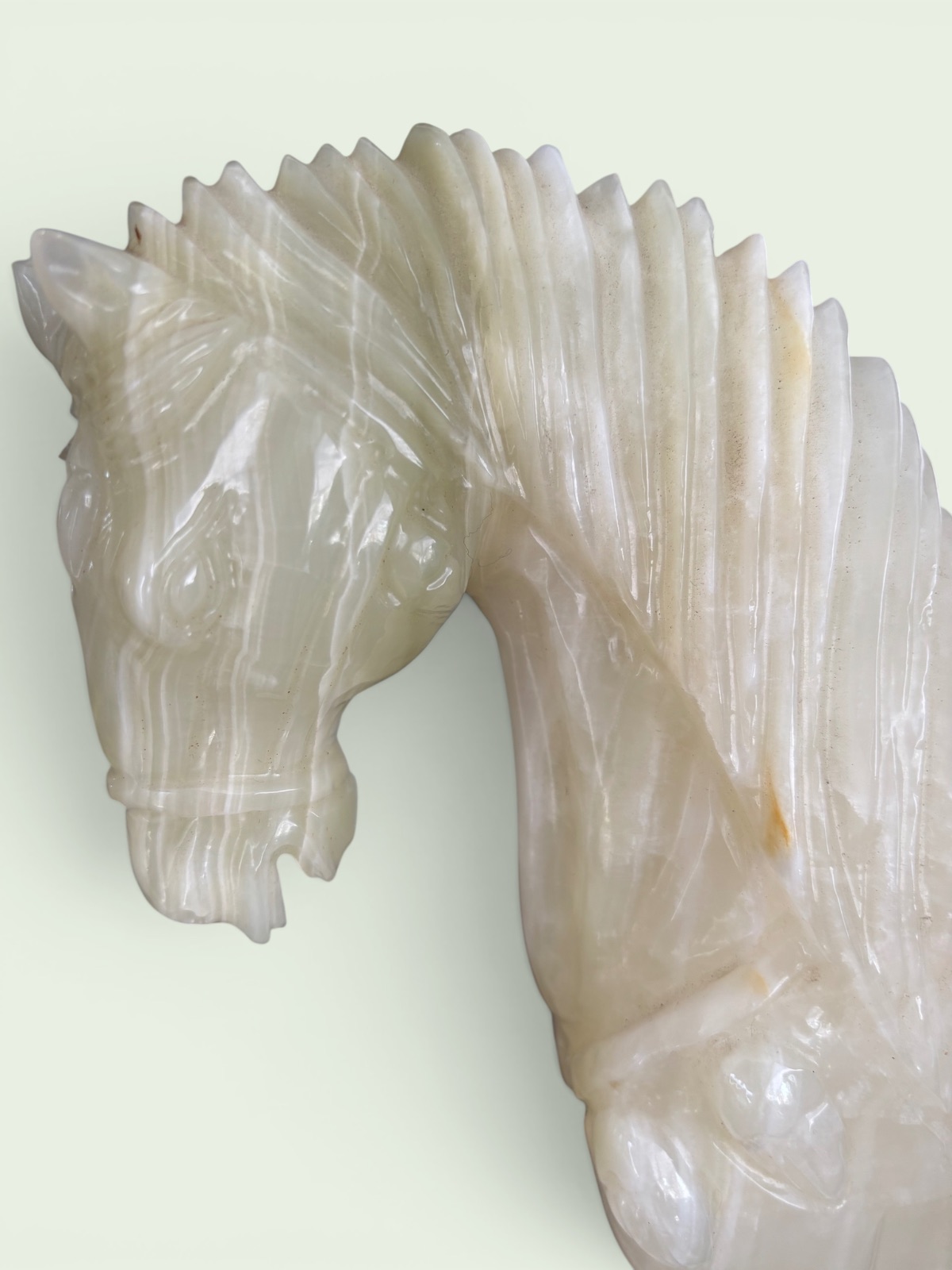 Chinese Soapstone Figure of a Horse on Plinth
