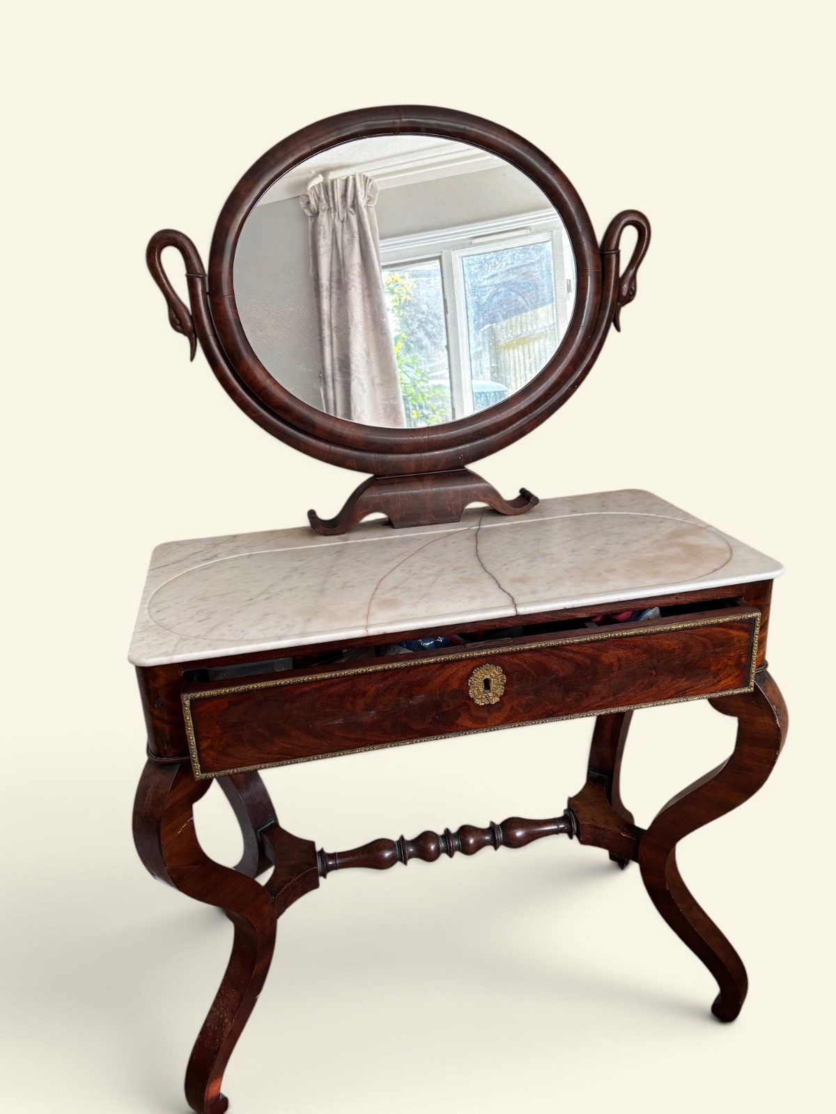 18th‑Century French Dressing Table with Marble Top