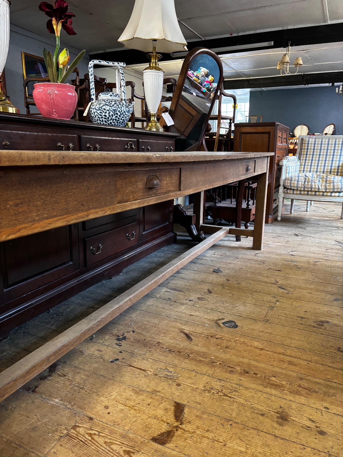 Solid Oak Rustic Serving table