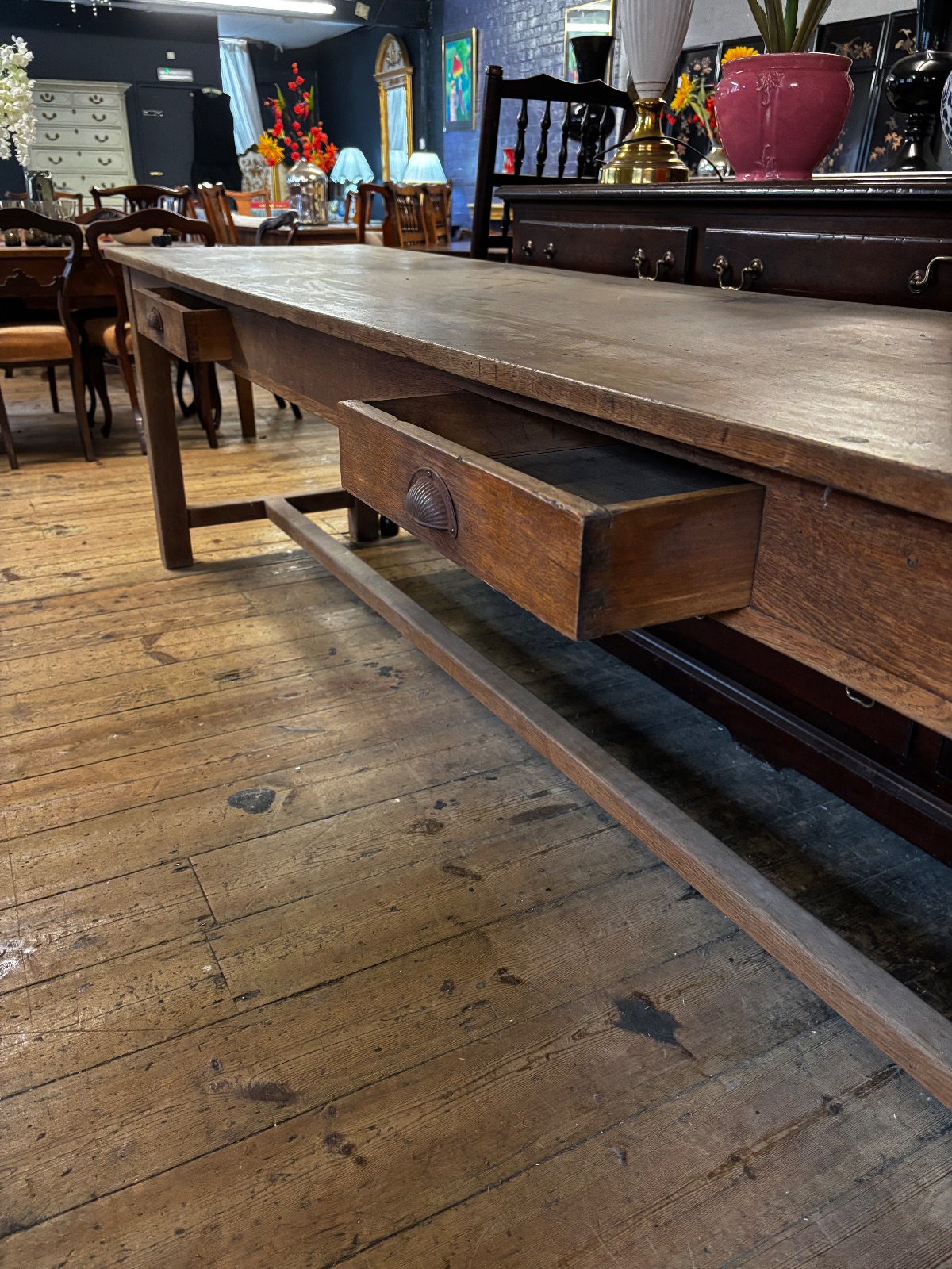 Solid Oak Rustic Serving table